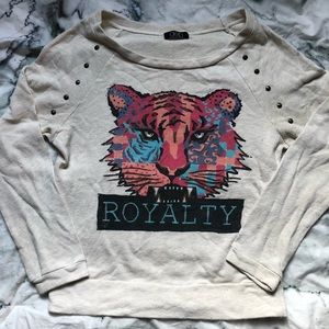 Debs “Royalty” Tiger Graphic Crewneck Sweater